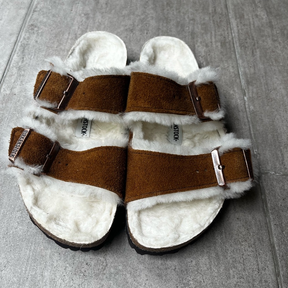 Birkenstock Arizona Shearling Slide Sandal - Women's NWOT Size 38